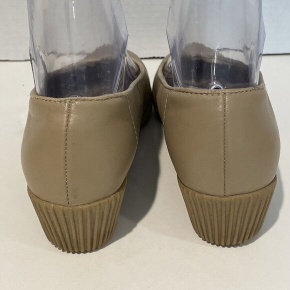 Dr Scholls Slip On Loafers Shoes Women's 6.5 Beige Double Air-Pillo Wedge Heel - Picture 6 of 10